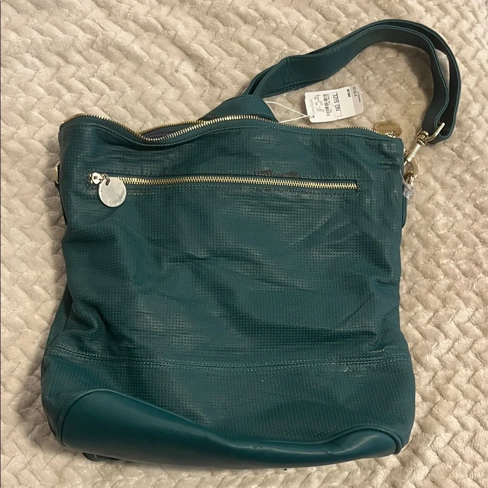 Neiman Marcus Dark Teal Backpack/Crossbody - Picture 1 of 2